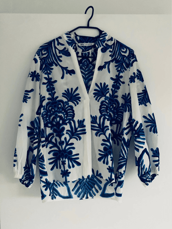 Blusa blanco/azul