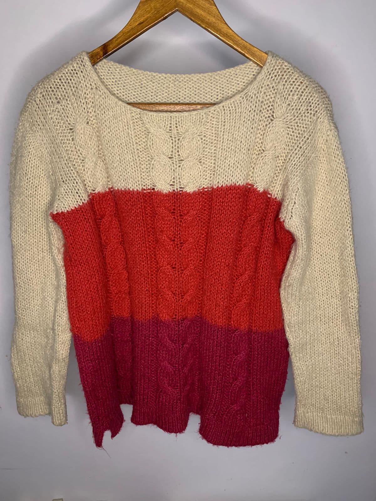 👚Poulover tricolor tejido de lana calentito